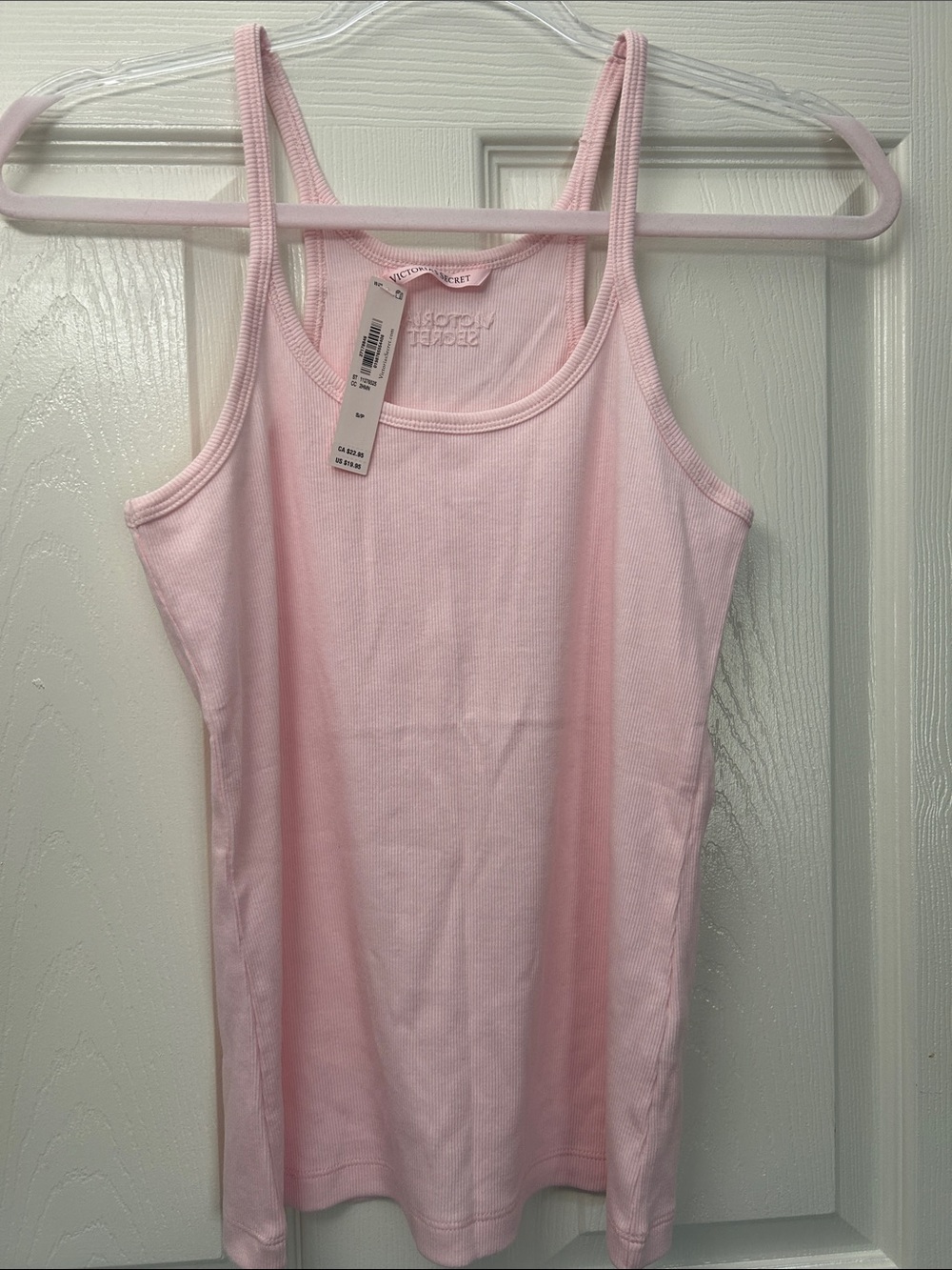 Victoria Secret Light Pink Double-Strap Ribbed Tank